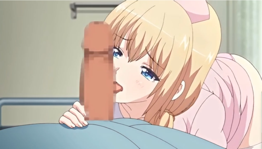 Elderly man hooks up with busty hentai nurse as her boyfriend watches