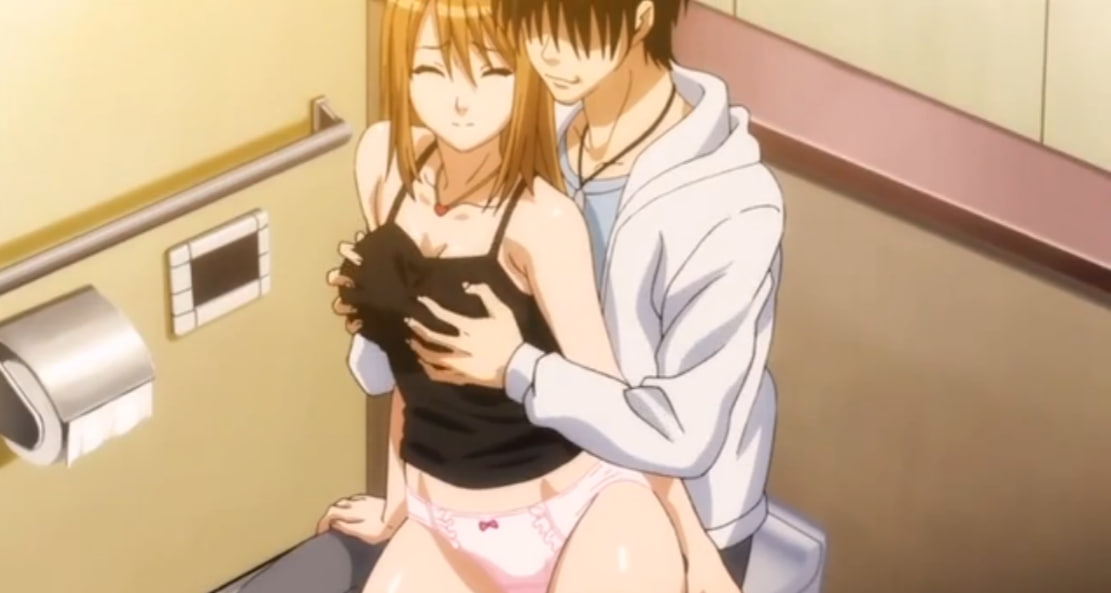 Beautiful girl with big breasts being groped on the train