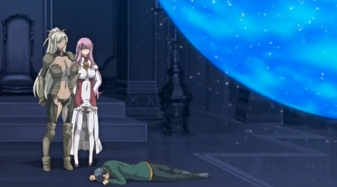 Shooting all his cum inside the bodies of sexy female guardians