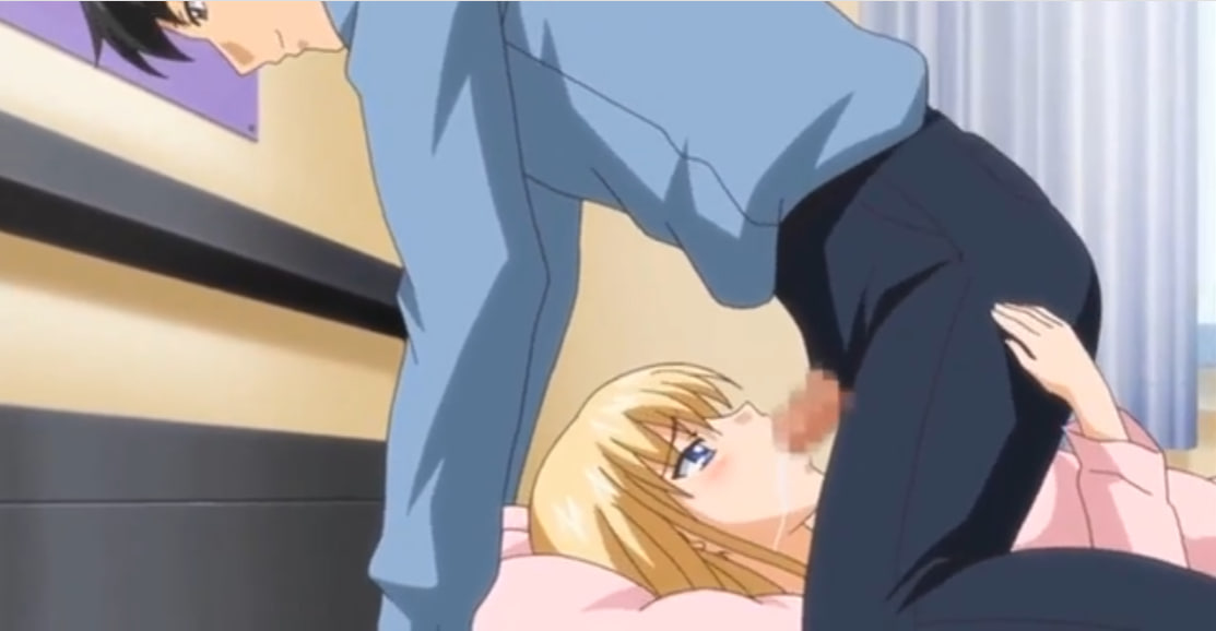 Cute blonde anime gets fucked in bathroom