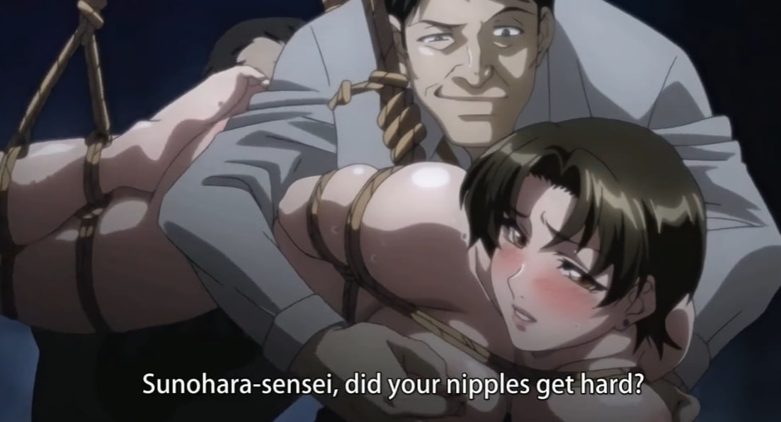 Hot coach gets tied up and used like a fuck toy by hentai guys