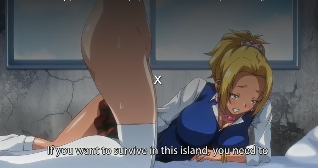 Horny hentai schoolgirls must fuck ugly bastard to live