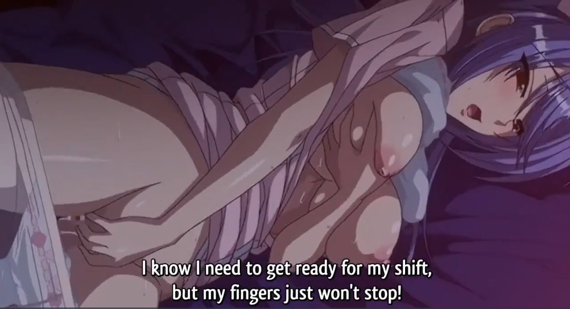 Blue haired anime girl is naked and waiting fucked for big cock